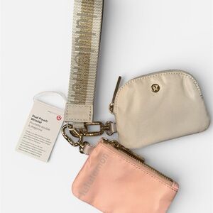 Lululemon Dual Pouch Wristlet in Cream and Pink